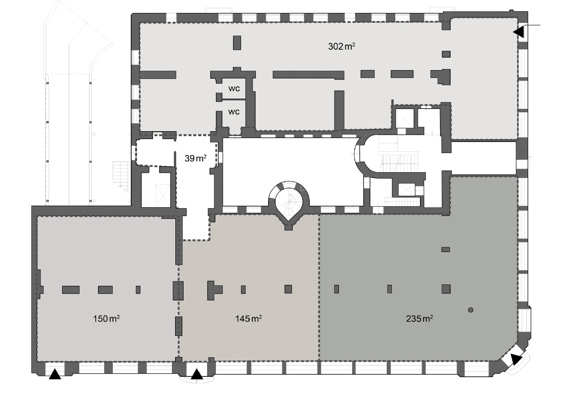 1st floor 929 sqm commercial space on Brīvības Boulevard 21