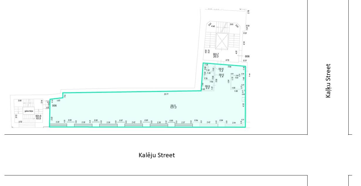 3rd-floor 145.12 sqm office space on Kaļķu Street 12